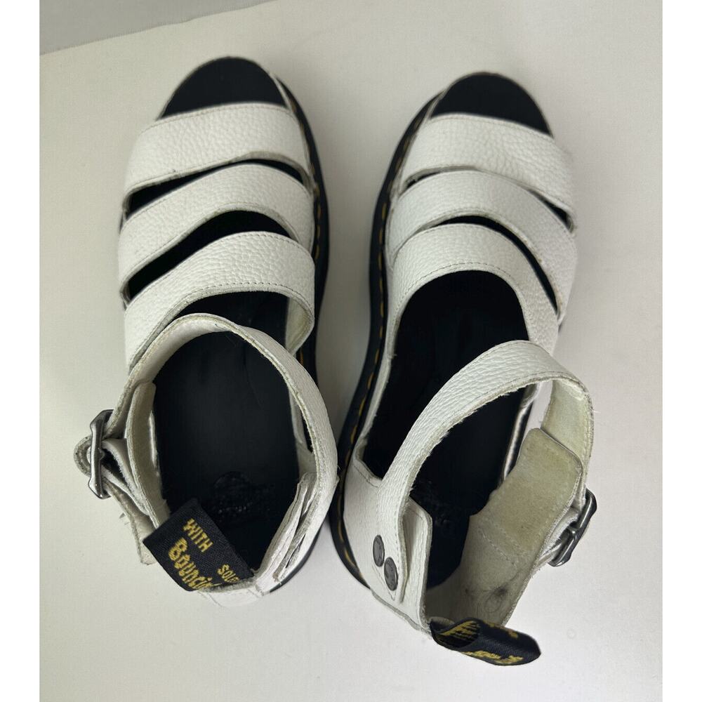 Doc Dr Martens Clarissa II Quad White Milled Nappa Leather Gladiator Sandals 11 - Picture 13 of 16